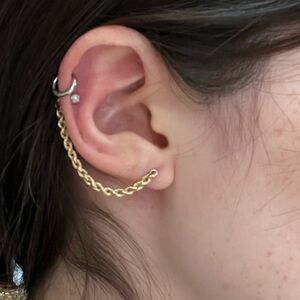 Gold Rope Chain Earring
